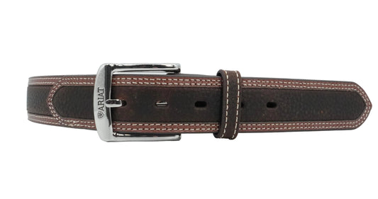 Men's Ariat Square Chromed Buckle Belt - Brown
