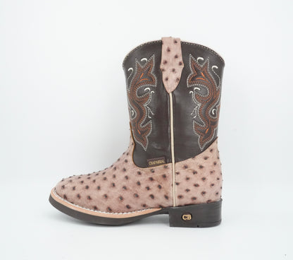 Chaparral Kid’s Ostrich Print Square Toe Orix Boot