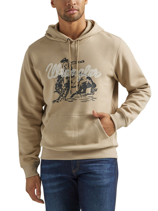 Wrangler Men's Horse Rider Tan Pullover Hoodie