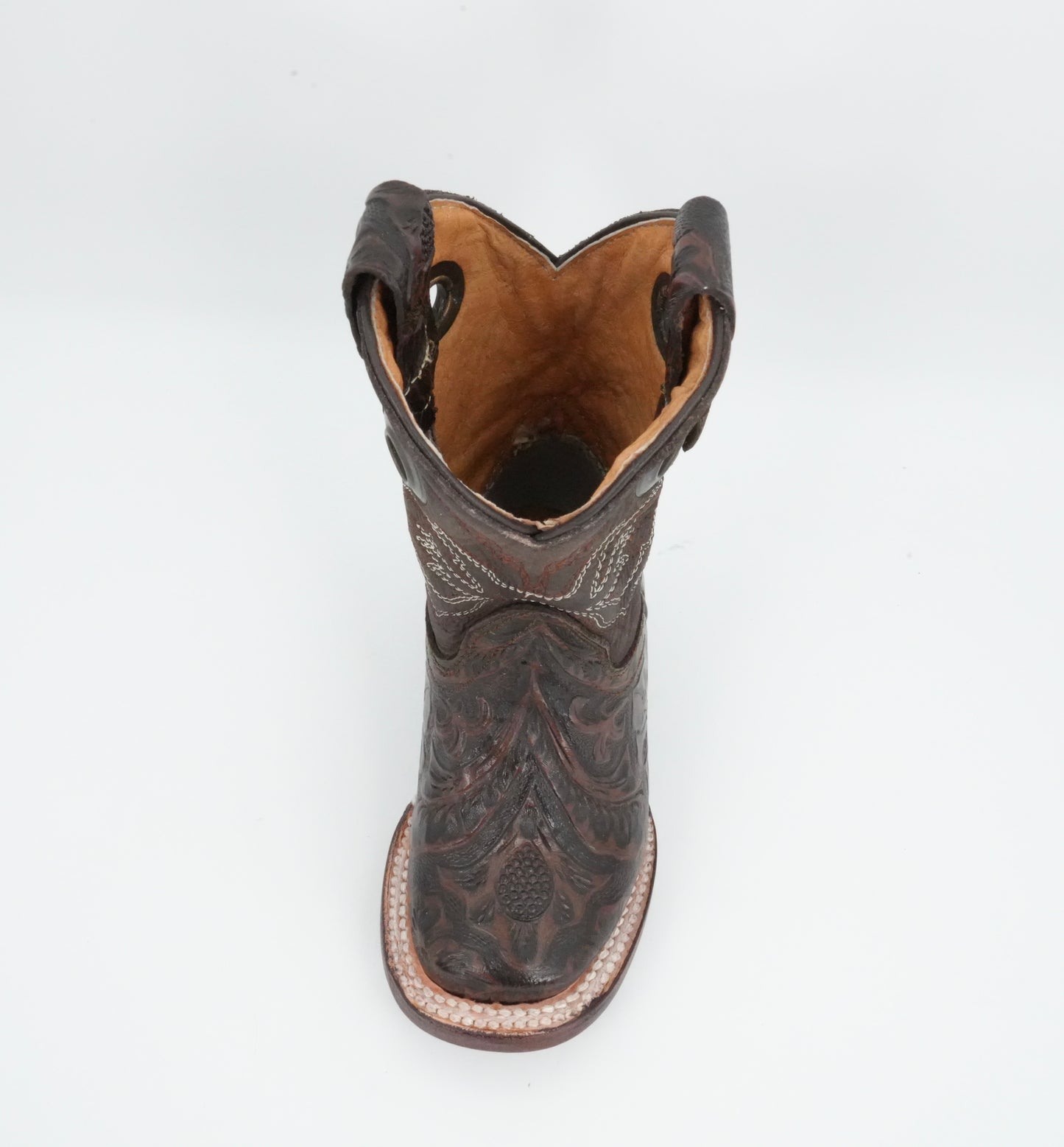 Chaparral Kid’s Hand Tooled Print Rustic Brown Boot