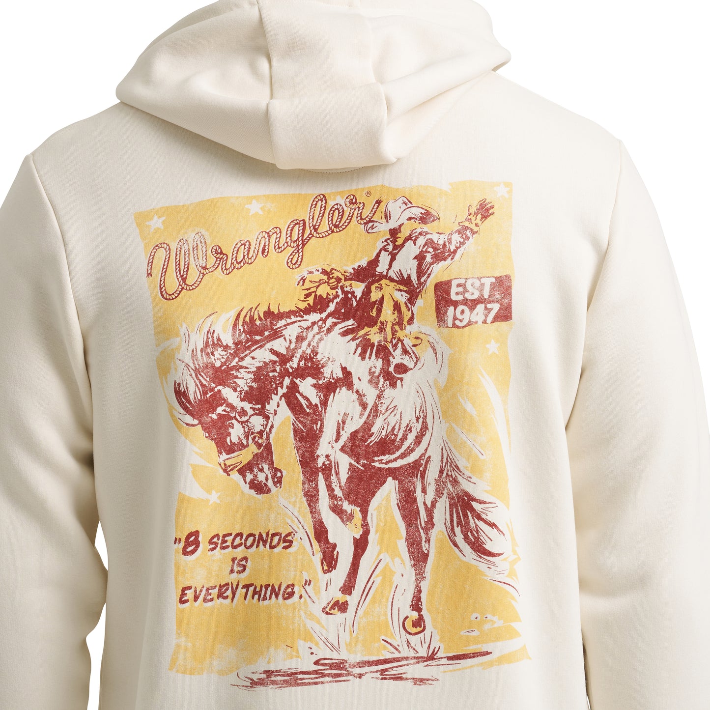 Wrangler 8 Seconds Back Graphic Hoodie - Antique White