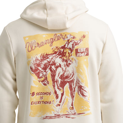 Wrangler 8 Seconds Back Graphic Hoodie - Antique White