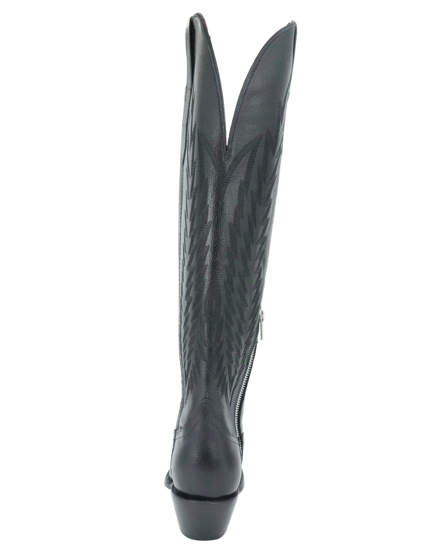 Rock'em Women's Gia Tall Wide Calf Snip Toe Boot - Black Red Bottom