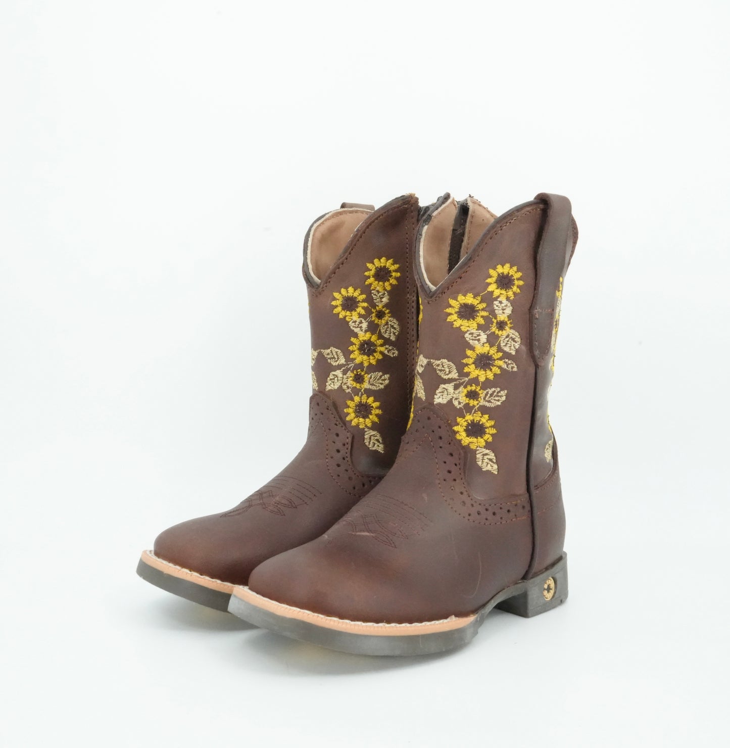 Black Stone Kid's Crazy Brown Sunflowers Boots