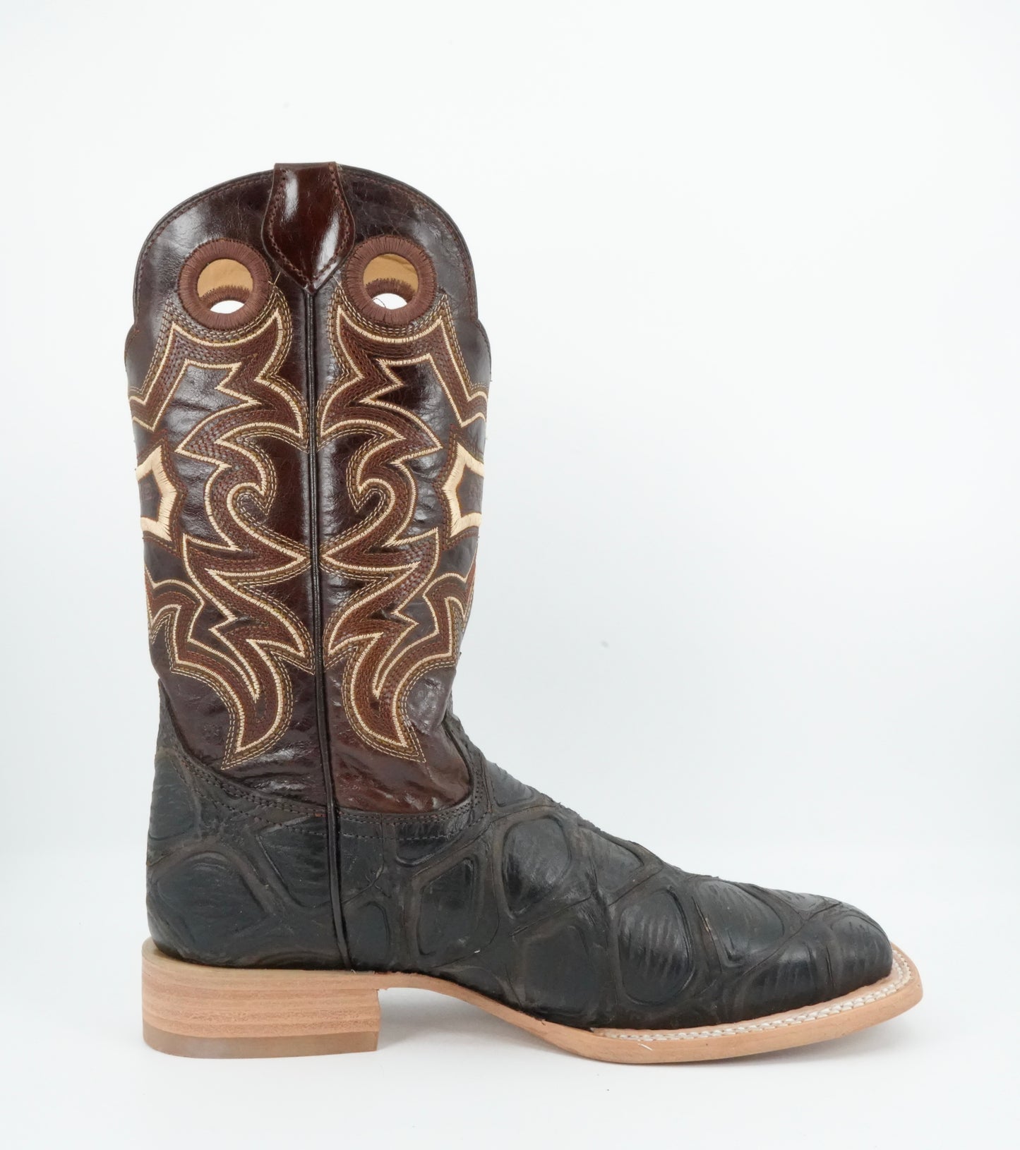 Reyme Men's Piraruco Print Tobacco Wide Square Toe Boot