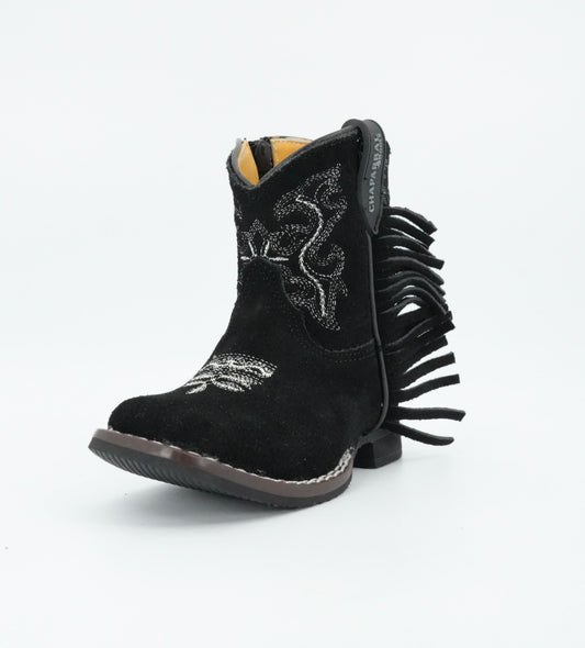 Chaparral Infant/Toddler Suede Fringe Black Boot