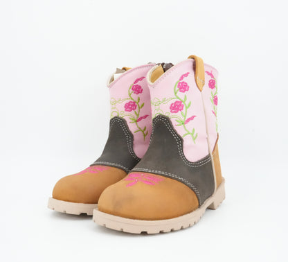 Quincy Infant-Toddler Crazy Pink-Honey/Brown Boot