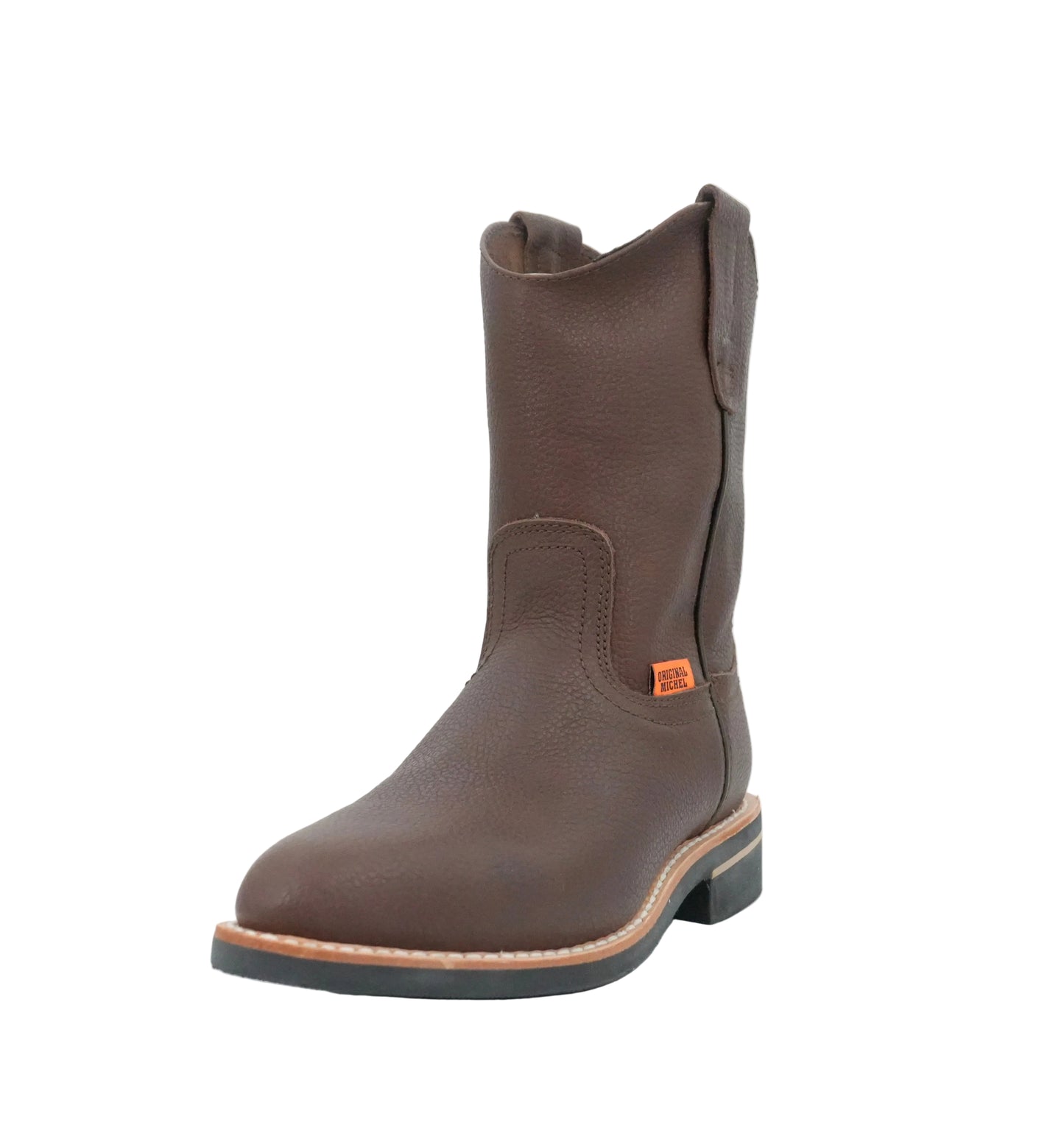 Original Michel Men's Grisly Pull Up Oval Toe Work Boot - Brown