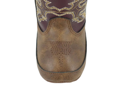 Twister Infant Blake Western Stitch Boot - Brown/Burgundy