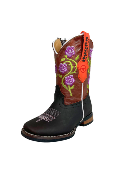 Hooch Girl's Purple Floral Boot