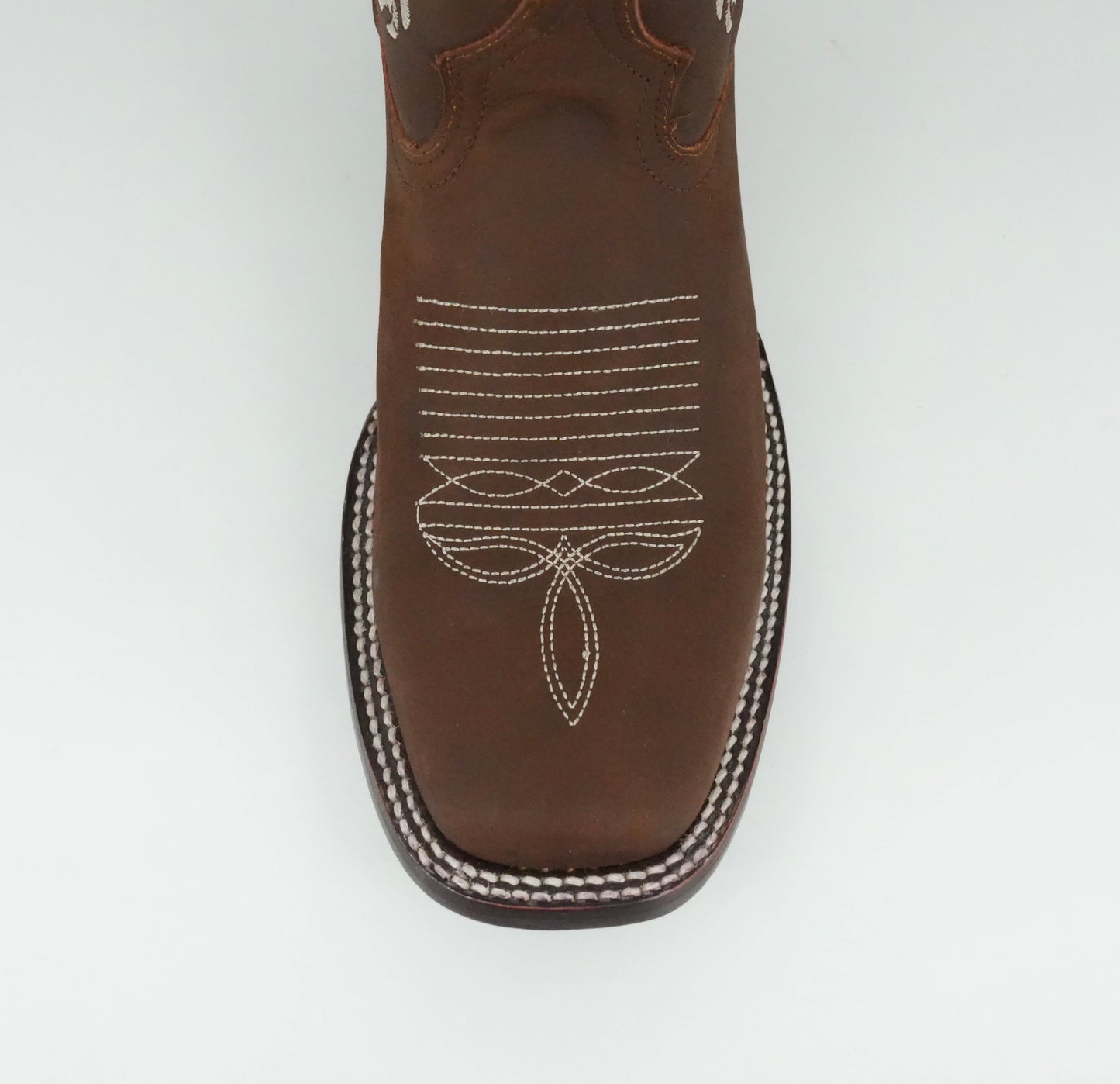 La Sierra Women's Zipper Floral Rust Stitch Square Toe Boot - Brown