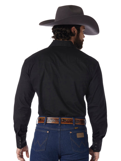 Wrangler Black Long Sleeve Western Snap Shirt