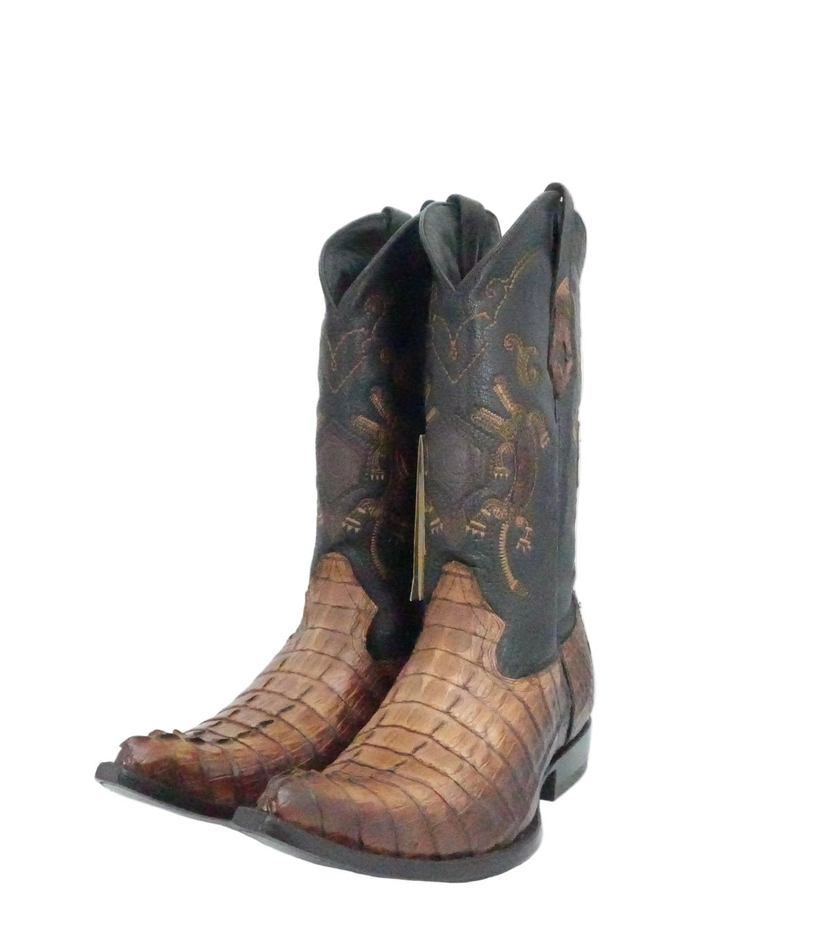 Cuadra Men's Genuine Caiman Tail Snip Toe Boot - Burnt Brown