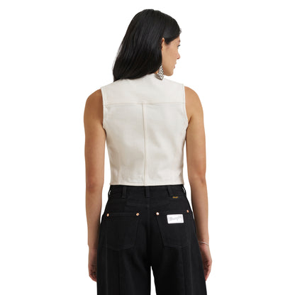 Wrangler X Lainey Wilson Women's Iconic Denim Vest - White