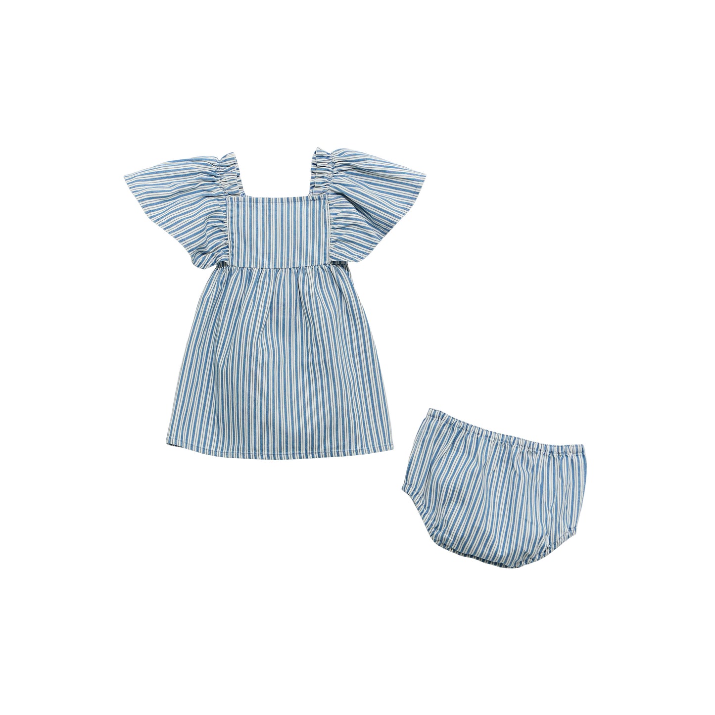 Girl's Wrangler Mini Stripe Dress - Blue/White