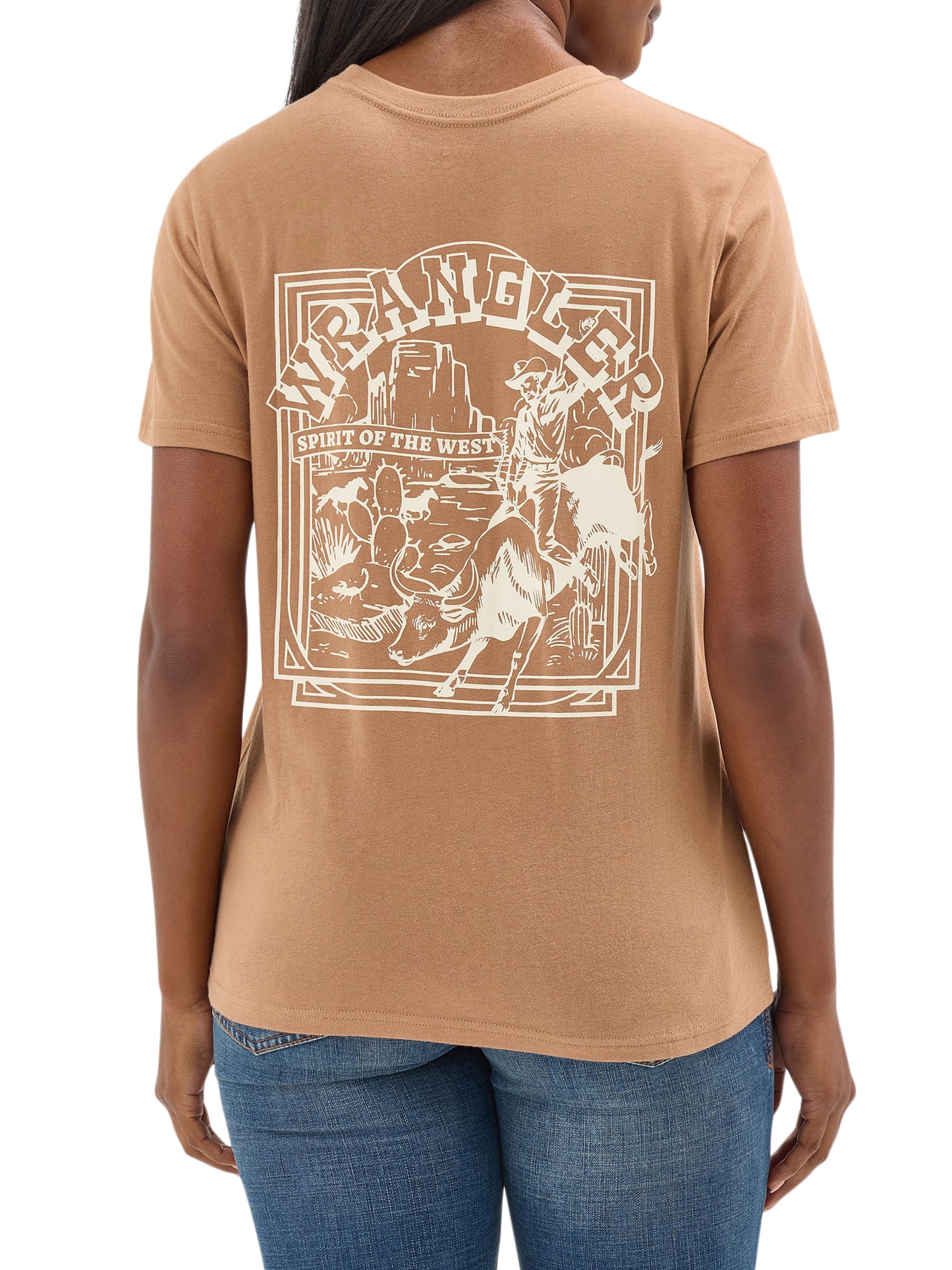 Wrangler Women's Back Western Graphic Tee Brown