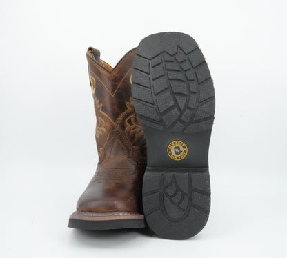 Dan Post Kid's Amarillo Rustic Leather Boot - Brown
