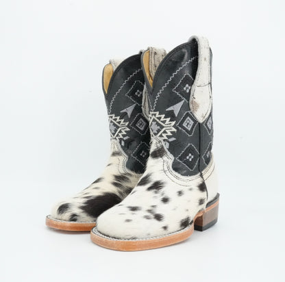 Rock'em Kid's Cow Hair White/Black Boots Size: 7 US / 14 MEX  *AS SEEN ON IMAGE*