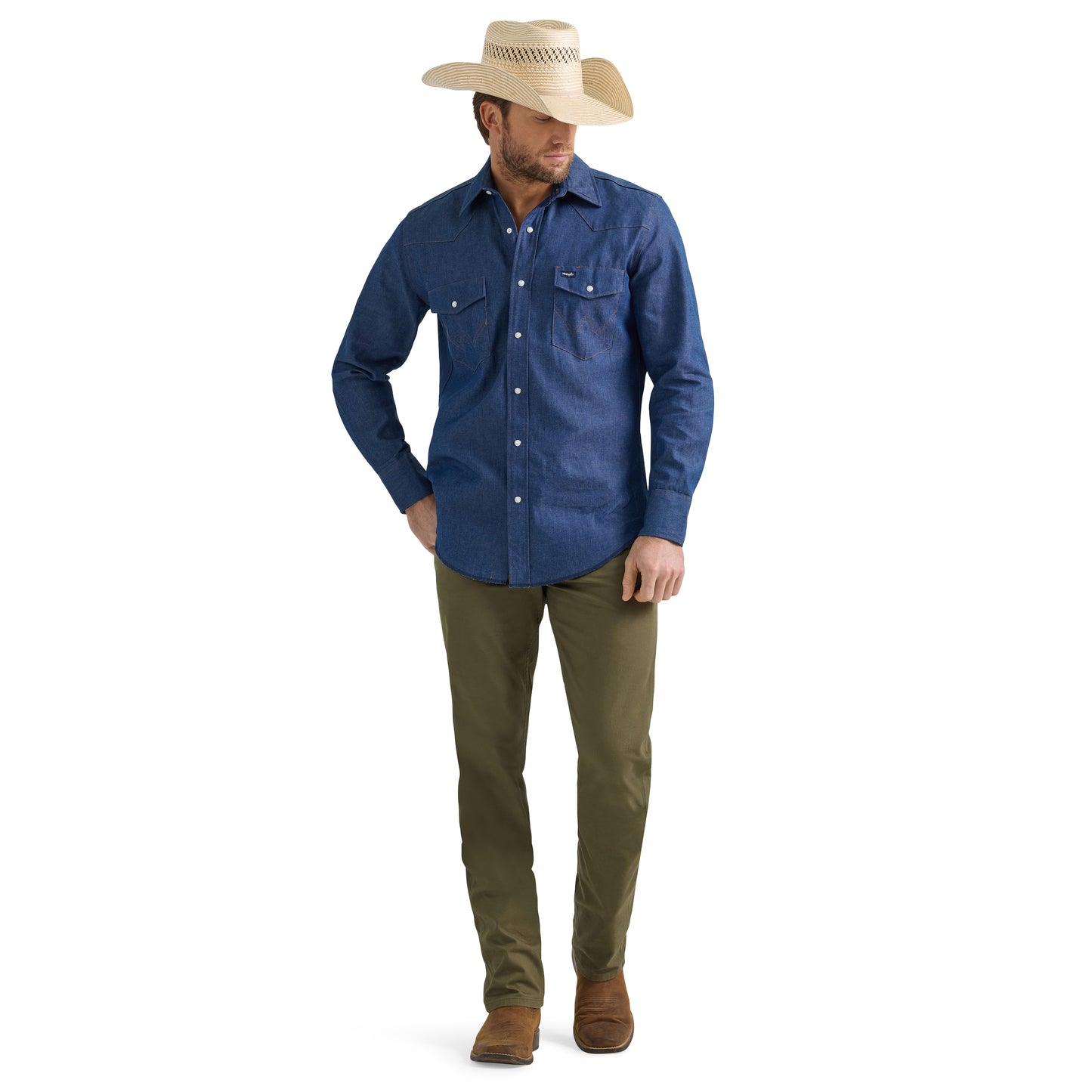 Vaqueros de corte slim con corte estilo vaquero y piedra áspera de Wrangler