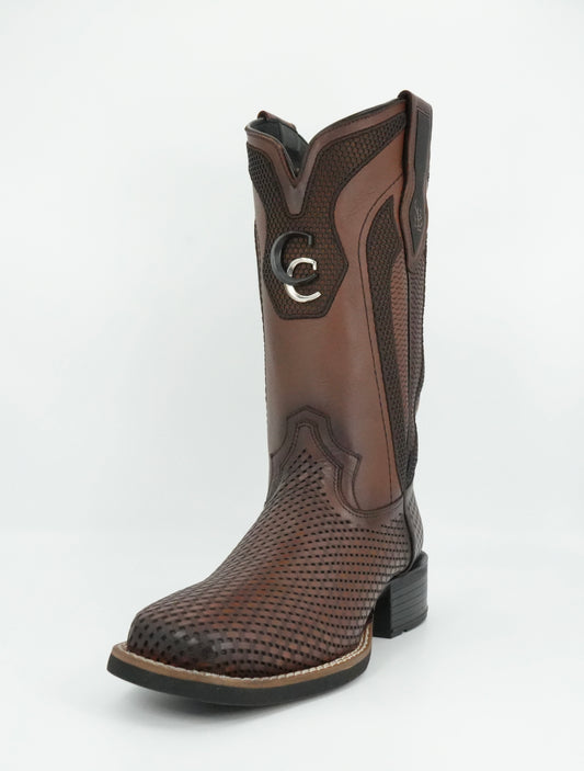 Cuadra Men's Laser Bovine Leather Square Toe Boot - Honey