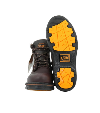 Cebu Men's Borce Max Round Toe Work Boot - Brown