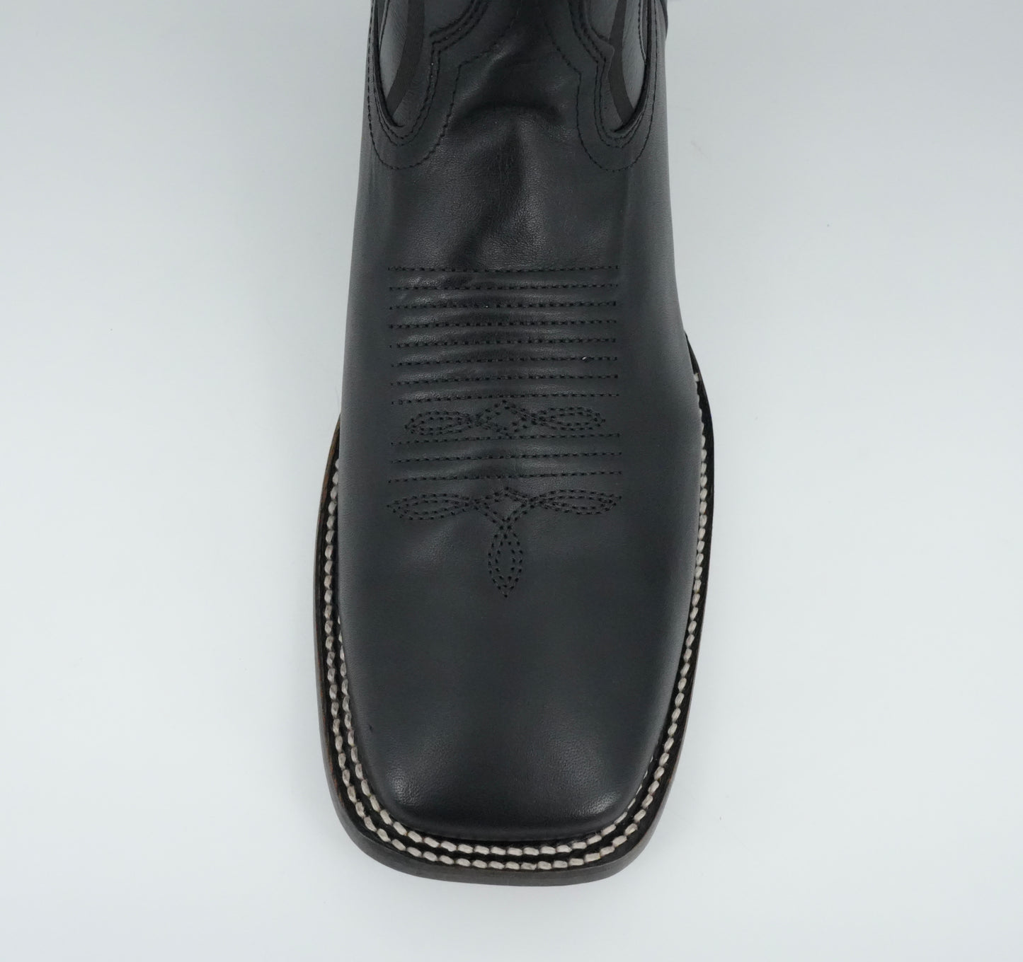 Wild West Men's Belmont Laser Black Wide Square Toe Boot