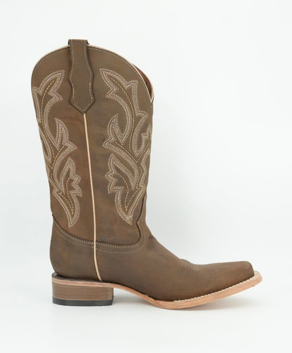 Circle G Women’s Chocolate Embroidered Square Toe Boot
