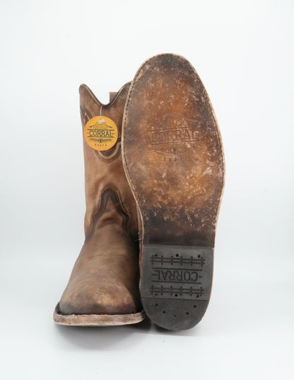 Corral Men's Embroidery Zipper Round Toe Honey Boots