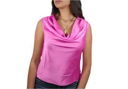 Blashe Women's Cowl Neck Top Fuchsia