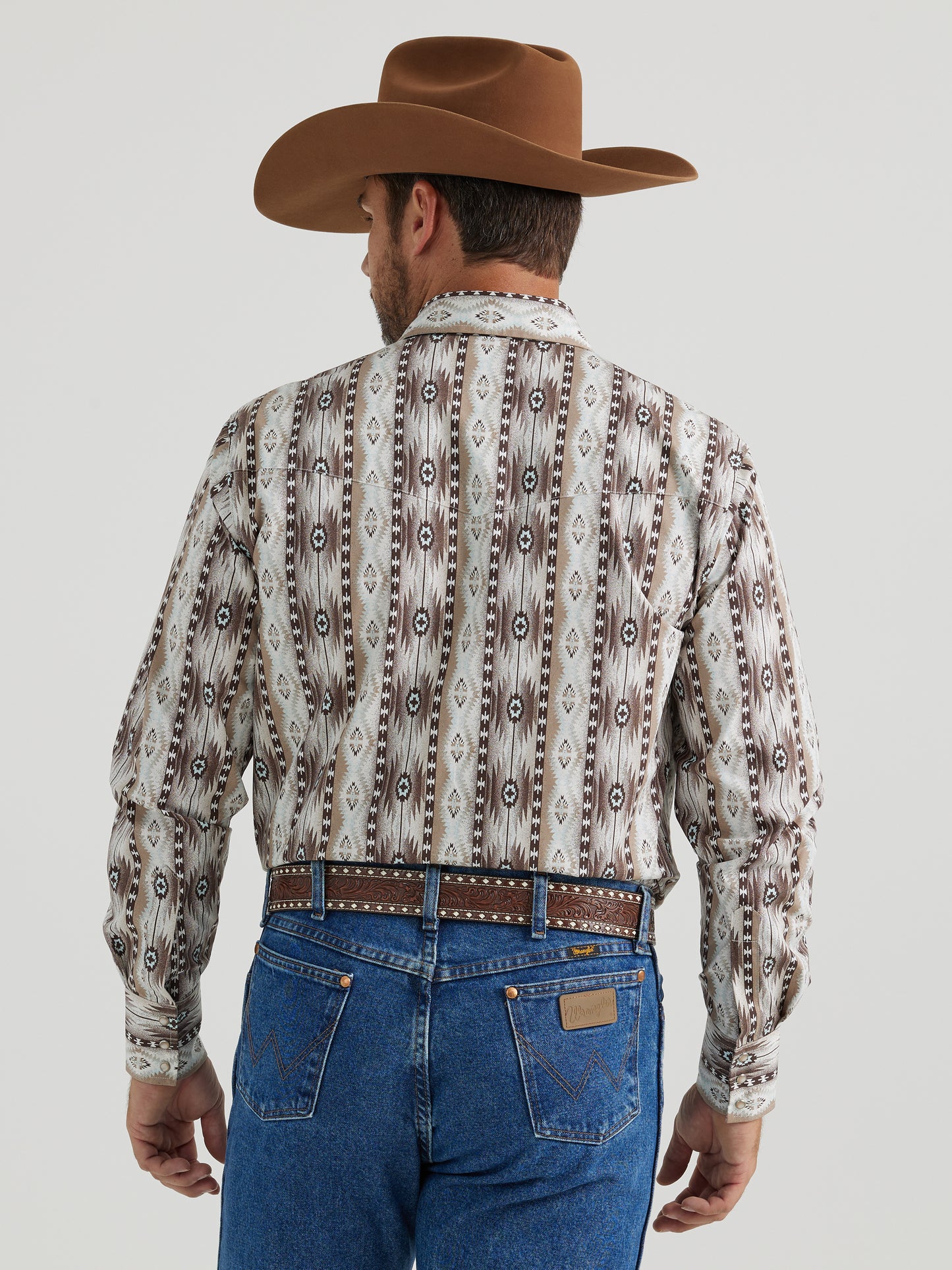 Wrangler x Checotah Western Snap Printed Shirt Pale Sand