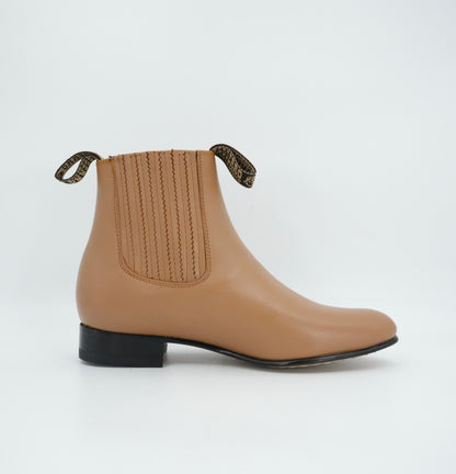Besserro Kid's Leather Charro Short Boot - Sand