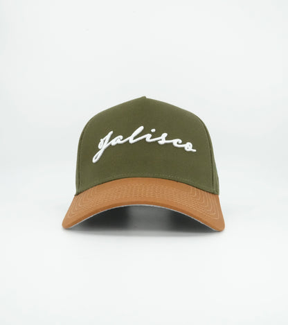 45 Jalisco Cursive Trucker Cap Olive-Brown