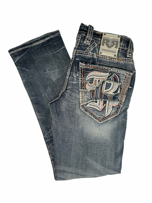 Rock Revival Men's Medium Blue Dagny Straight Jean