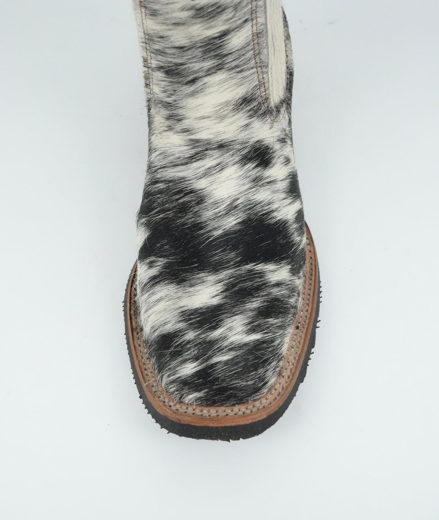 Cristeros Jr's Cow Hair White/Black Boots Size: 3.5 US / 22.5 MEX  *AS SEEN ON IMAGE*