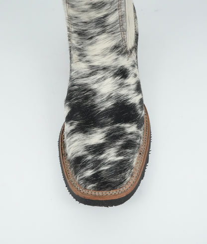 Cristeros Jr's Cow Hair White/Black Boots Size: 3.5 US / 22.5 MEX  *AS SEEN ON IMAGE*