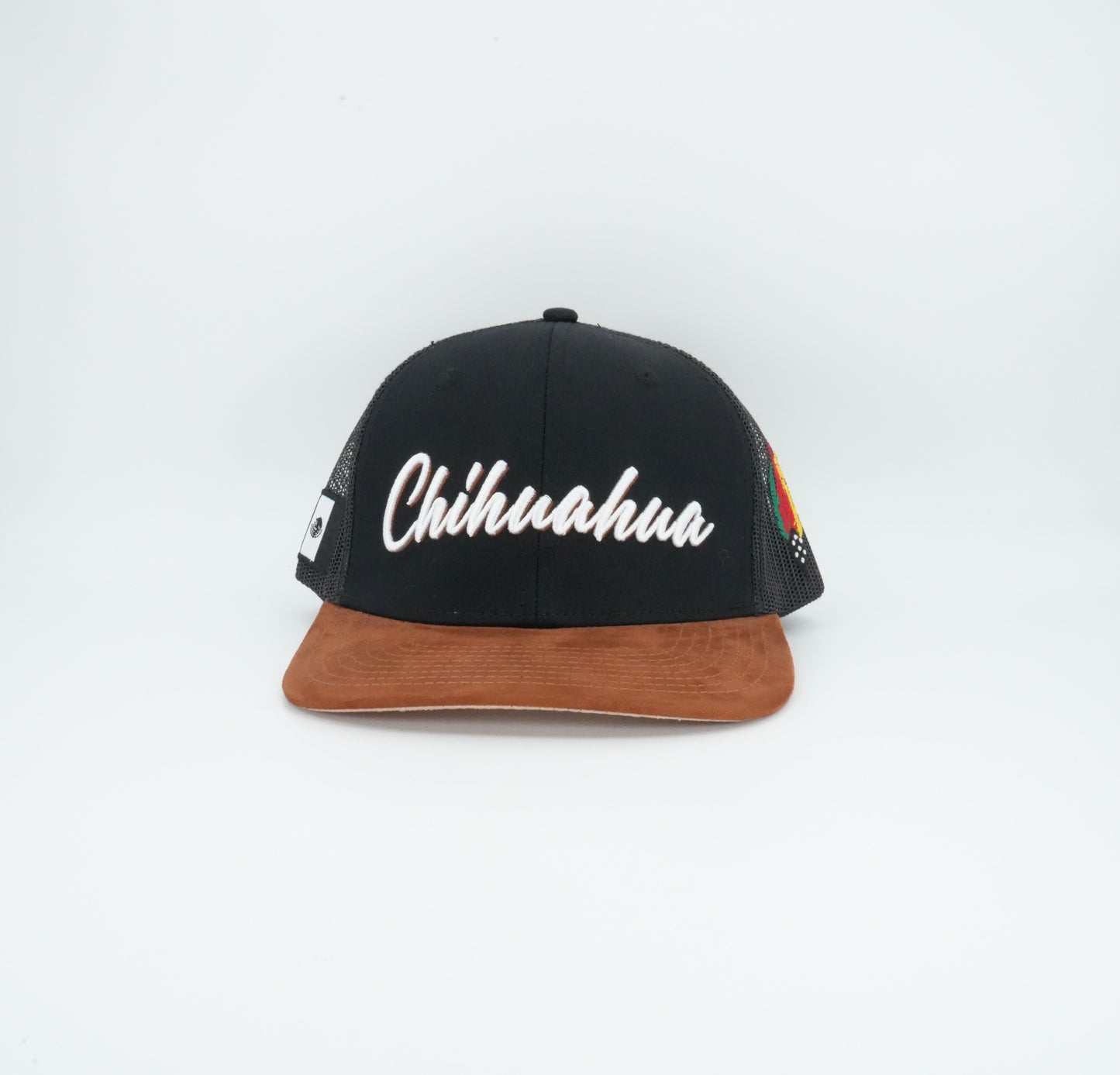 45 Chihuahua Cursive Trucker Cap Black Rust