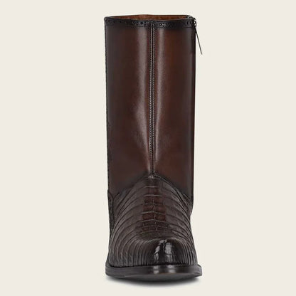 Cuadra Men's Brown Genuine Caiman Belly Leather Short Boot