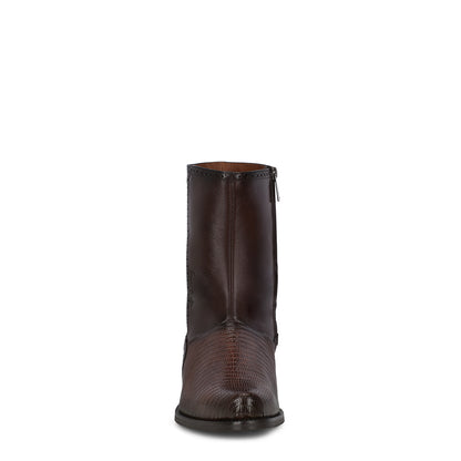 Cuadra Men's Brown Genuine Lizard Leather Round Toe Short Boot