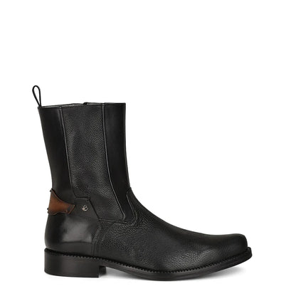 Cuadra Men's Black Genuine Deer Leather Short Boot