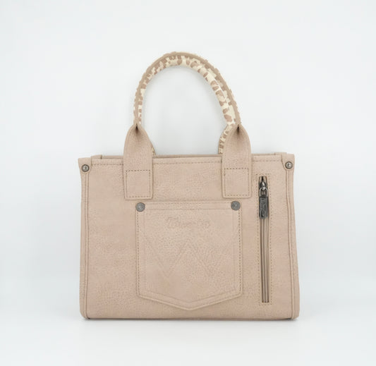 Wrangler Leopard Print Concealed Carry Tote/Crossbody - Tan