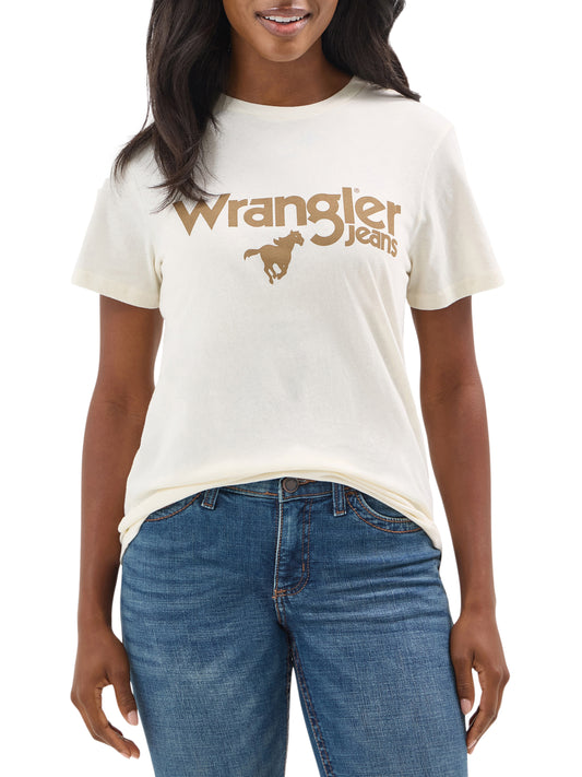 Wrangler Retro Women's Logo Short Sleeve Antique White Tee
