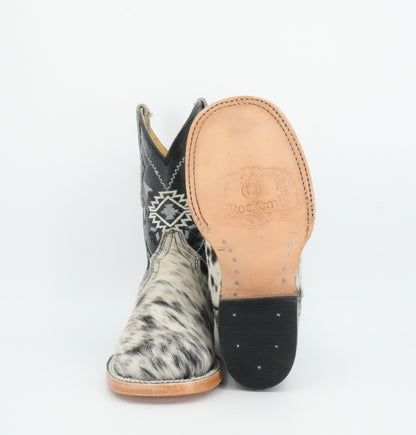 Rock'em Kid's Cow Hair White/Black Boots Size: 10 US / 17 MEX  *AS SEEN ON IMAGE*