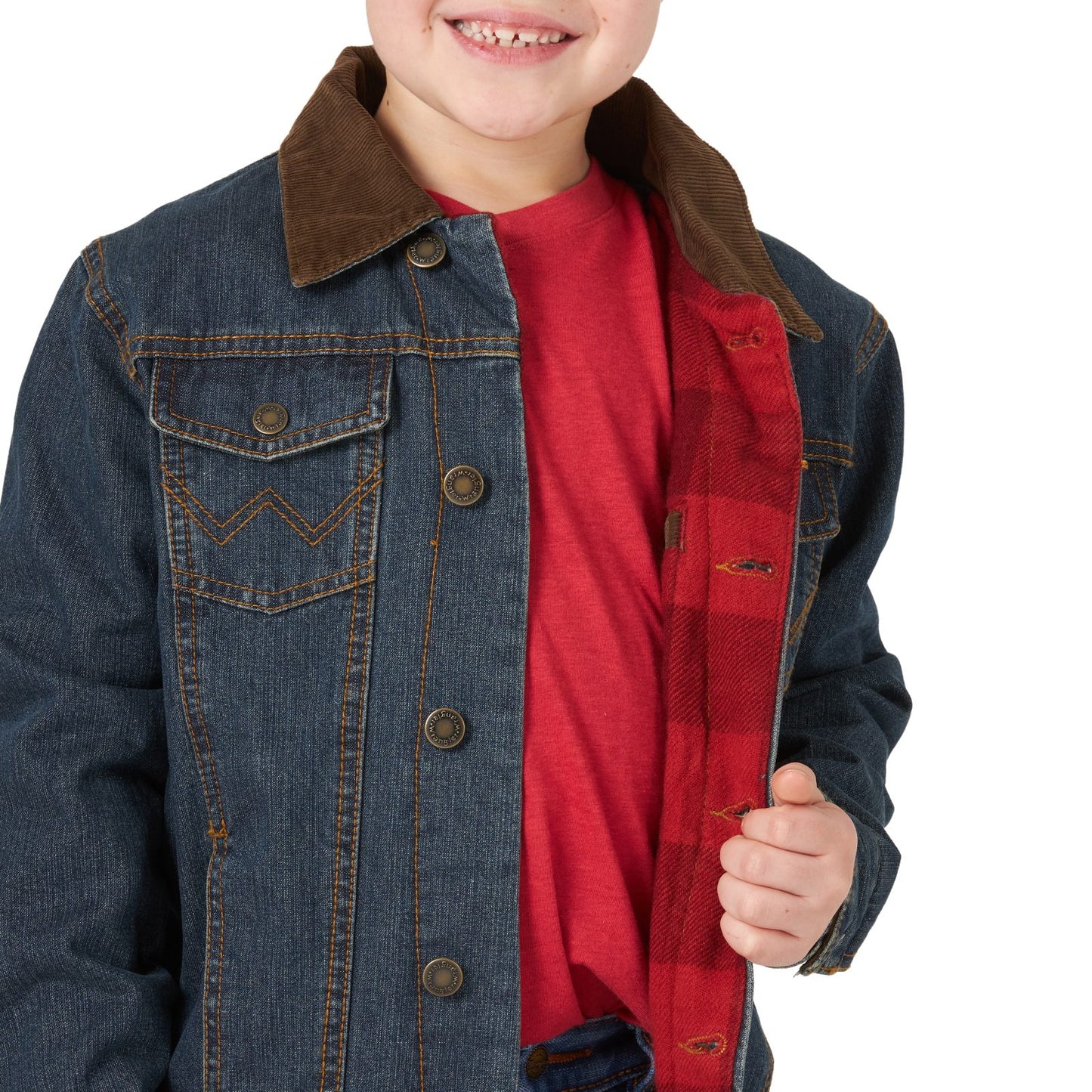 Boy's Wrangler Blanket Lined Rustic Blue Denim Jacket