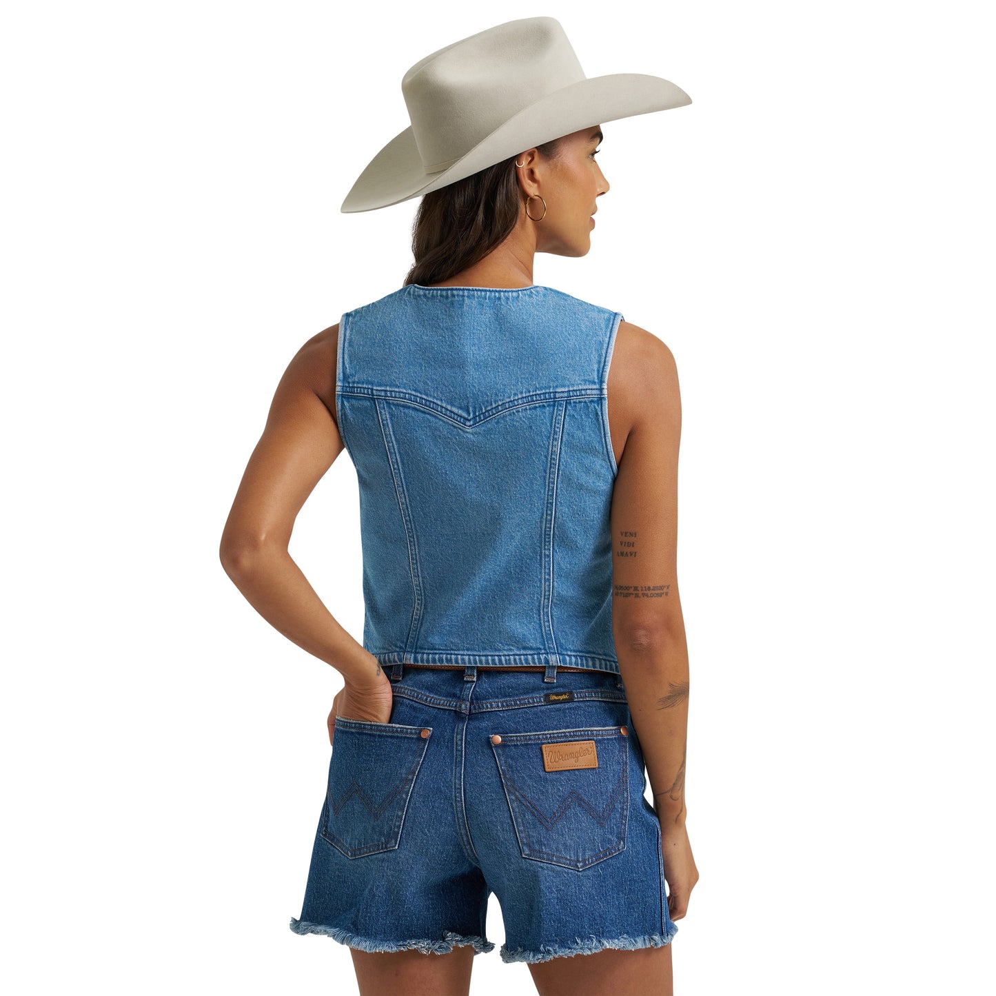 Wrangler Women's Denim Vest - Medium Blue