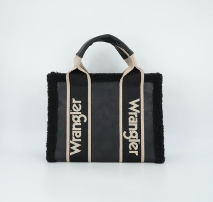 Wrangler Sherpa Small Canvas Tote/Crossbody - Black