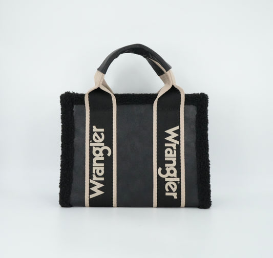 Wrangler Sherpa Small Canvas Tote/Crossbody - Black