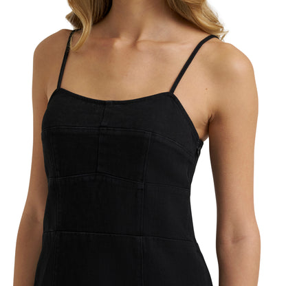 Wrangler Women's Denim Slit Front Maxi Dress - Black