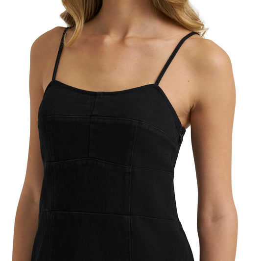 Wrangler Women's Denim Slit Front Maxi Dress - Black