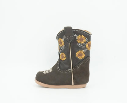 Quincy Toddler Crazy Sunflowers Brown Boot