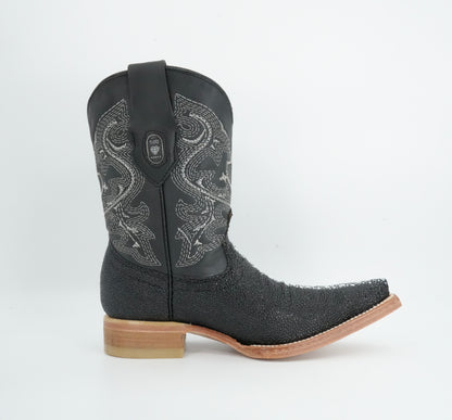 Black Stone Kid's Black Stingray Print Boot